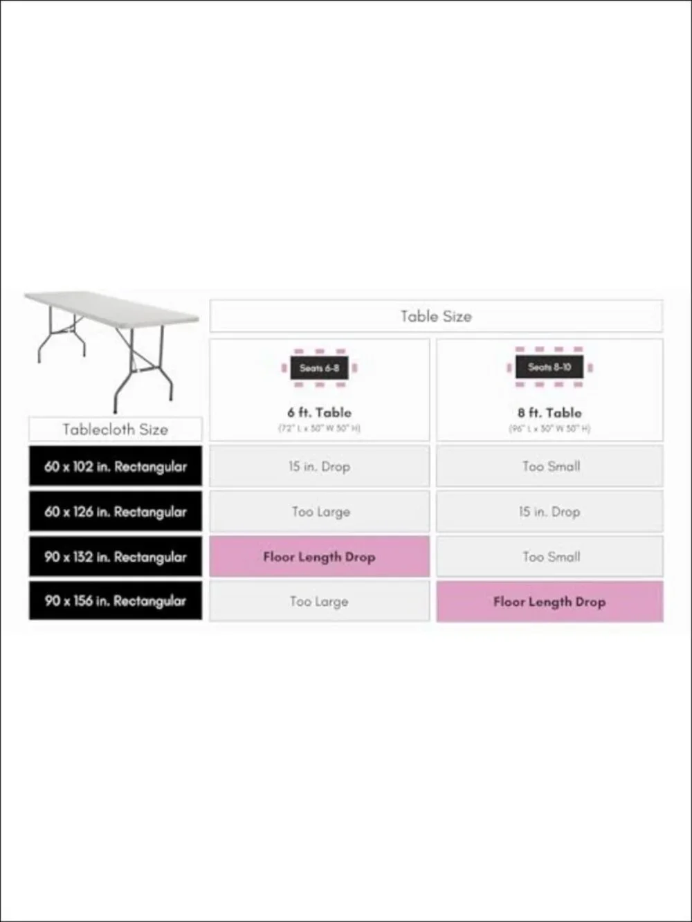 Crinkle Taffeta Tablecloth 90x156 Rectangular for Wedding